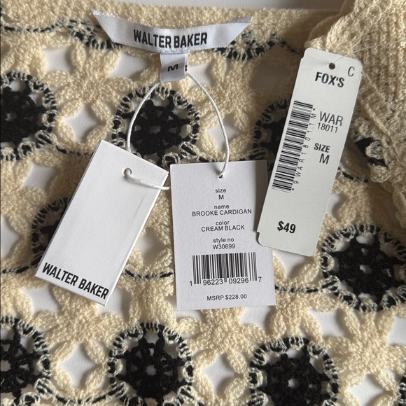 Walter Baker Cream and Black Brooke Cardigan - Picture 3 of 6